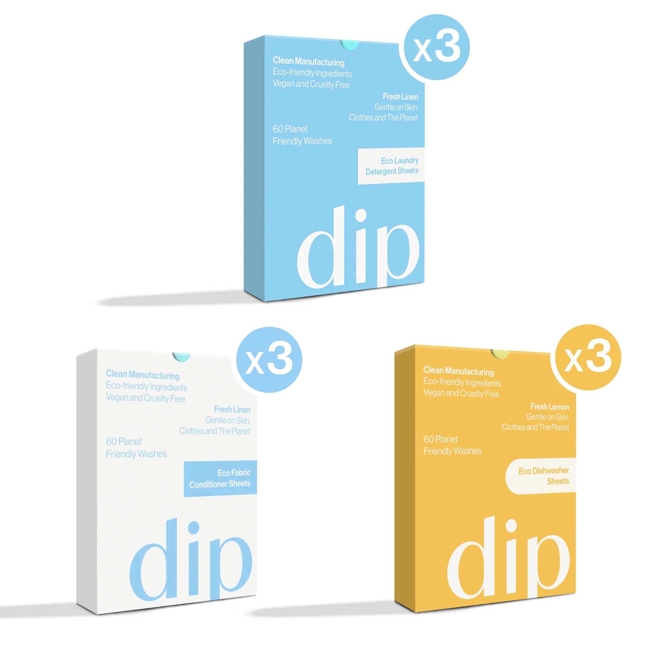 Laundry Detergent (Fresh Linen) & Fabric Conditioner + Dishwasher Sheets Bundle - Image 3